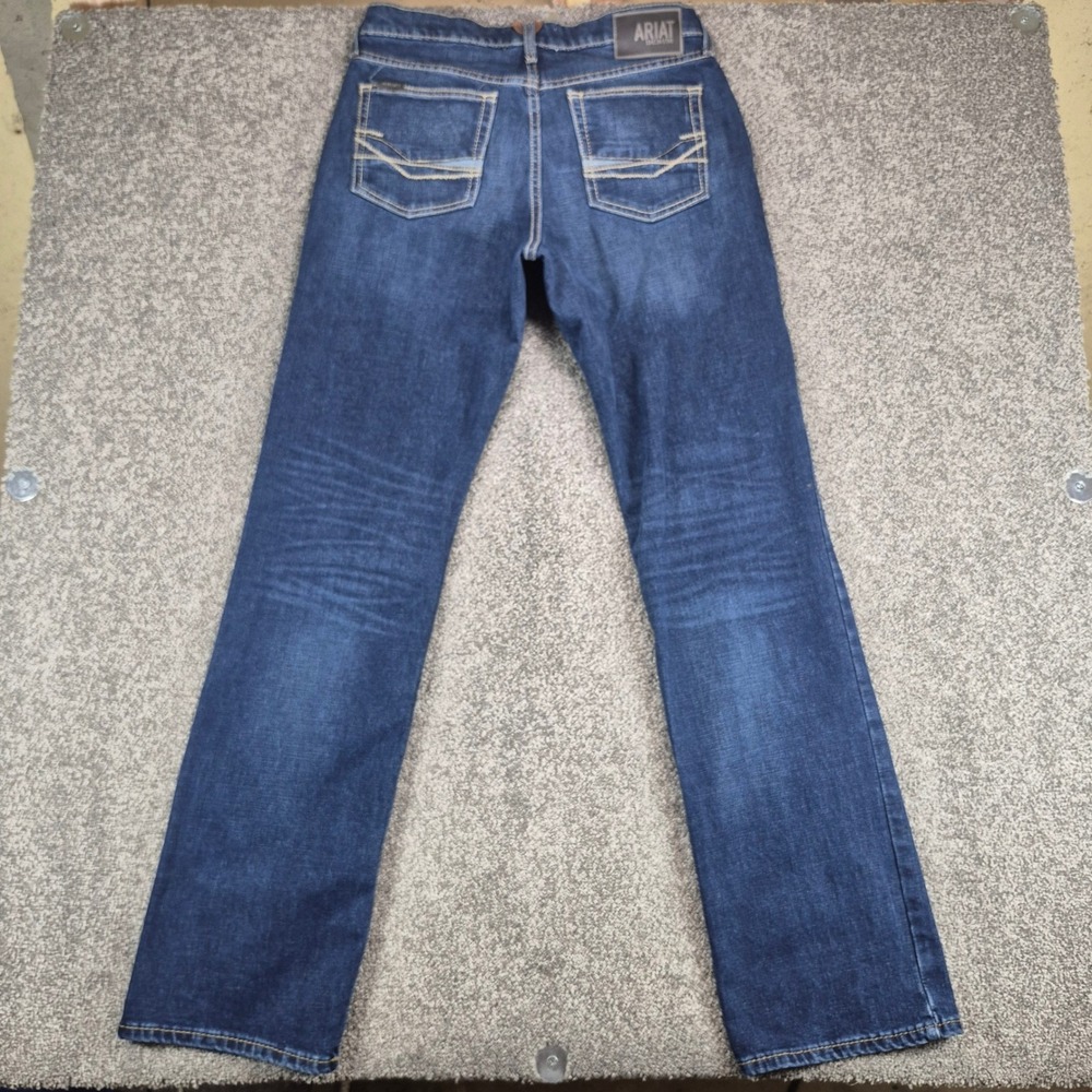 Ariat M4 Relaxed Boot Cut Jeans Mens 32x36 Blue Denim Western Workwear Quentin - Picture 2 of 10